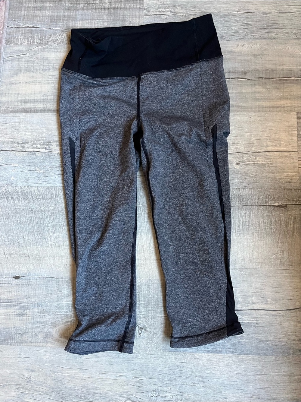 lululemon athletica Black & Gray Cropped Performance Leggings